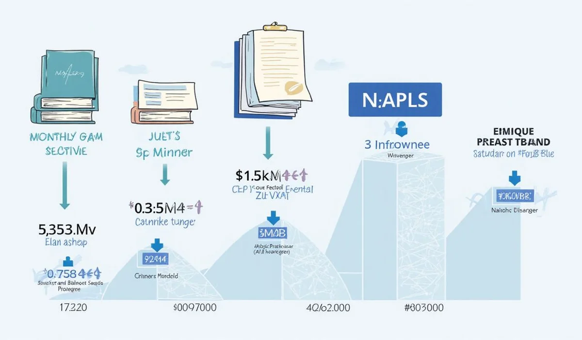 Graphic showing monthly books feeding into annual tax return with P and L balance sheet flow brand colors